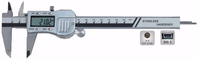 DIN 862 Ablesung 0,02 mm ohne Rolle Uhren- Messschieber 100 mm 